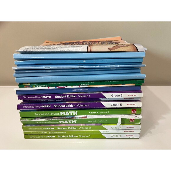 48pc School Supplies Learning Bundle Homeschool Math English Science Work Books - Picture 1 of 8